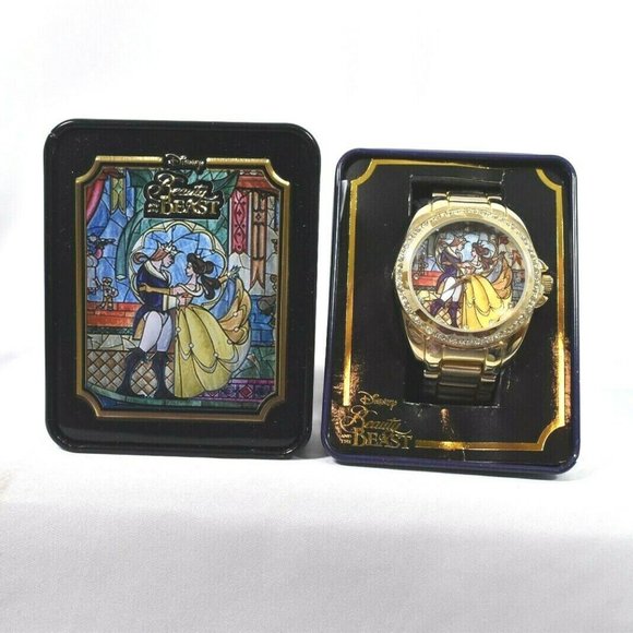 DISNEY Beauty and The Beast Stained Glass WATCH - Picture 2 of 5